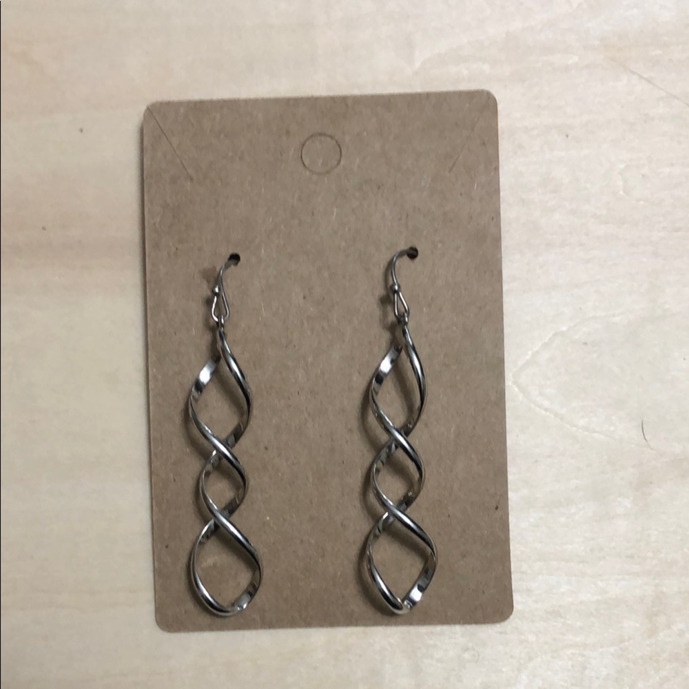 Elegant Silver Twist Earrings
